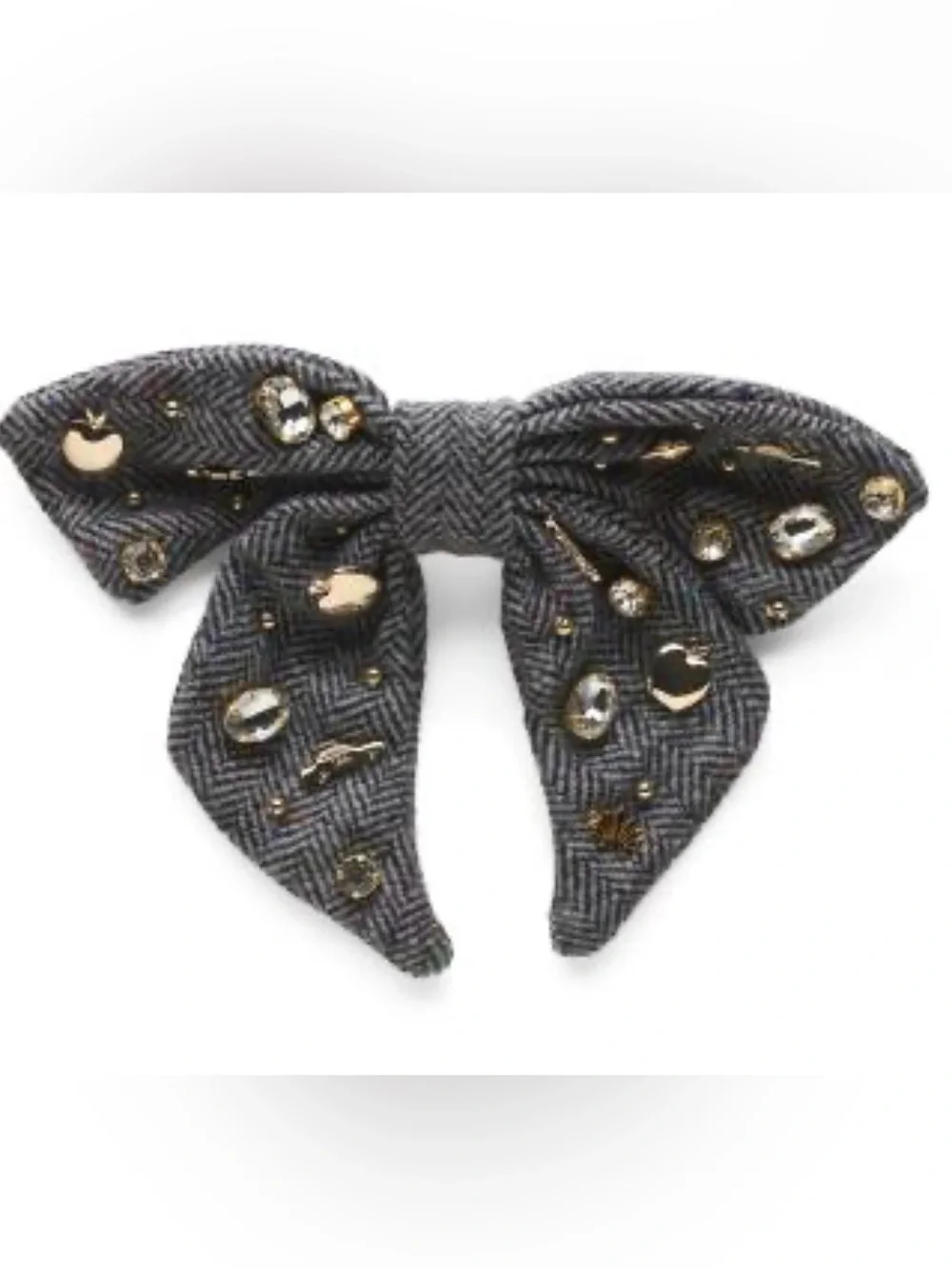 Lele Sadoughi New York City Concrete Jungle Crystal Bow Barrette - NWT